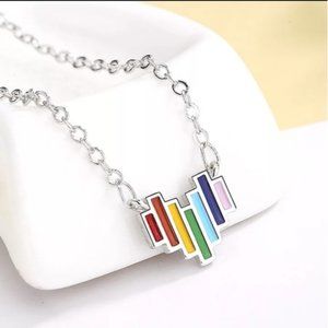 NEW Dainty Rainbow Necklace | 18k White Gold Plated